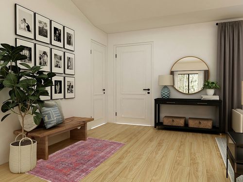 Adiva Rugs Machine Washable Area Rug with Non Slip Backing for Living Room, Bedroom, Bathroom, Kitchen, Printed Vintage Home Decor, Floor Decoration Carpet Mat (RED/Brown, 3' x 5') in Transitional Minimalistic Entryway