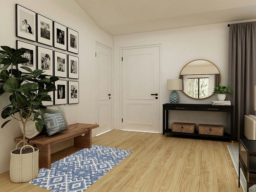 Dash and Albert Marmara Kilim Handwoven Cotton Rug, 3 X 5 Feet, Blue Geometric Pattern in Transitional Minimalistic Entryway