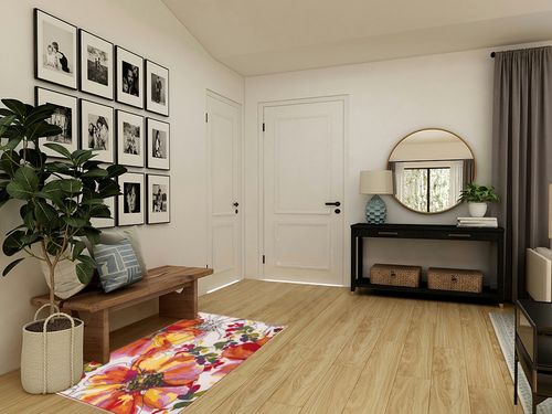 Rugshop Modern Bright Flowers Non-Slip Area Rug 3'3" x 5' Multicolor in Transitional Minimalistic Entryway