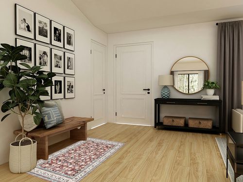 3x5 Area Rug Living Room Rugs: Machine Washable Rugs Soft Low Pile Area Rug with Non-Slip Backing Non-Shedding Stain-Resistant, Indoor Floral Floor Carpet for Dining Room Nursery Home Office-Red in Transitional Minimalistic Entryway