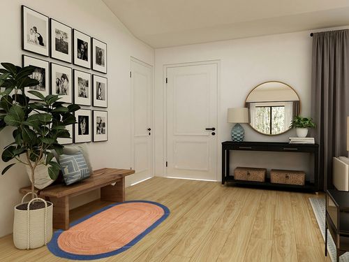 Chouhan International Natural Jute Light Blue Bordered Rug Bohemian Rug Decor Rug Handwoven Rug Custom Rug Decorative Rugs in Transitional Minimalistic Entryway