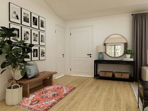 Estmy Ultra Thin Orange Distressed Rug 3x5 - Stain Resistant Easy Clean - Boho Tribal Bathroom Kitchen Rug Mat Non-Slip Washable Vintage Small Throw Rugs for Entryway Entrance Indoor in Transitional Minimalistic Entryway