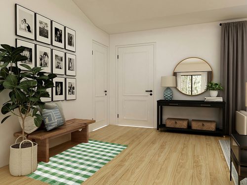 GLAMBURG Cotton Reversible Area Rug 3' x 5' Farmhouse Floor Mat, Handwoven Washable Carpet Checkered Plaid Rug for Front Porch Living Room Kitchen Bedroom - Green White in Transitional Minimalistic Entryway