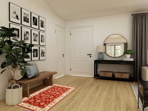 Rug Source Traditional Collection Size 3x5 Chobi-Peshawar Area Rug, Hand-Knotted/Hand-Woven Red Floral Rug, Oriental Wool Carpet for Foyer, Entryway, Hallway in Transitional Minimalistic Entryway
