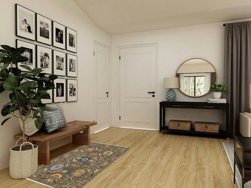 3' X 5' Grey Blue Pink Orange Rust Red Green and Ivory Oriental Power Loom Stain Resistant Area Rug with Fringe in Transitional Minimalistic Entryway