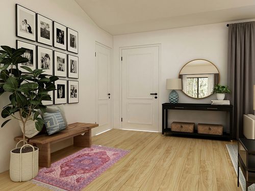 BESPOKY Sittard Pink Medallion Cotton 2'7'' x 5' Digital Print Area Rug Washable Non Slip Soft Living Room Office Kitchen Entrance Hallway Guest Room Carpet in Transitional Minimalistic Entryway