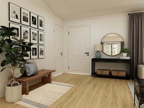 Rugs USA x Lauren Liess Meadow Striped Jute Area Rug, 3' x 5', Natural in Transitional Minimalistic Entryway