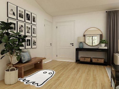 Beyond Deco Halloween Decor White Ghost Rug 47'' X 31'' Inches, Handmade Tufted Fluffy Aesthetic Area Rugs, Cute Soft Cool Non Slip Floor Carpet Bath mat, Living Room, Bathroom, playroom, Kitchen in Transitional Minimalistic Entryway