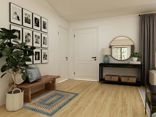Maples Rugs Marion Braid Kitchen Rugs Non Skid Accent Area Carpet [Made in USA], Multi, 2'6" x 3'10" in Transitional Minimalistic Entryway