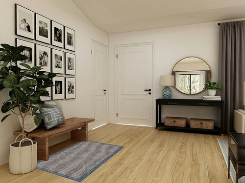 Well Woven Indoor/Outdoor 2'3" x 3'11" Woden Blue Striped & Solid Border Area Rug in Transitional Minimalistic Entryway