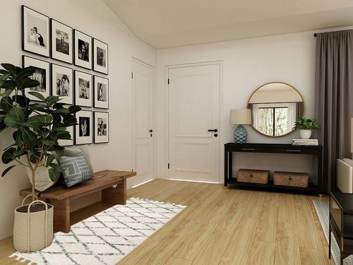 Mansel Lattice Power Loom Performance Off White Rug AllModern Rug Size: Runner 2 ... in Transitional Minimalistic Entryway