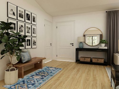 Bloom Rugs Tribal Geometric Blue Multicolor Runner - Boho 6 ft Runner for Entryways and Hallways (2'7" x 6') in Transitional Minimalistic Entryway