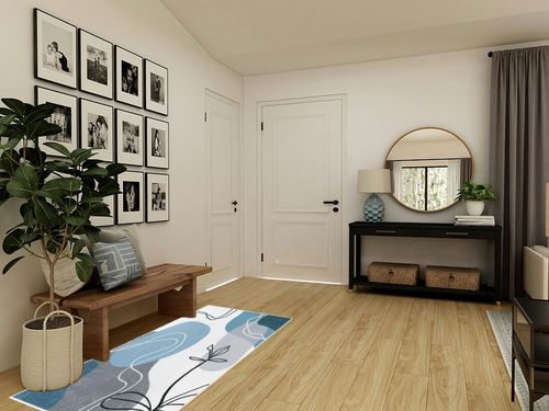 Wonnitar Mid Century Area Rugs 4x6,Boho Washable Entryway Rug,Minimalist Modern Art Blue Large Rugs for Bedroom,Non-Slip Soft Living Room Throw Mat Carpet for Apartment Kitchen Home Office in Transitional Minimalistic Entryway