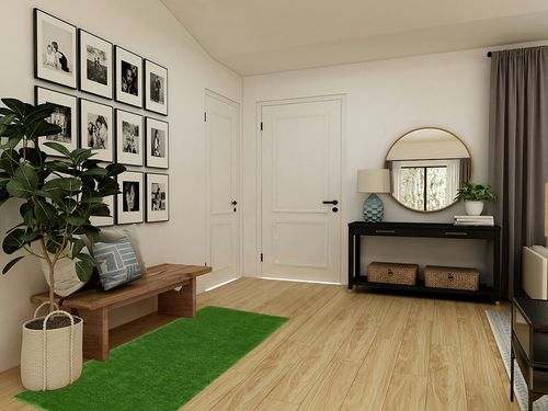 SAFAVIEH Vista Collection Area Rug - 3'3" x 6', Green, Handmade Faux Grass, Indoor/Outdoor & Washable, Ideal for Patio, Backyard, Mudroom (VST100A-36) in Transitional Minimalistic Entryway