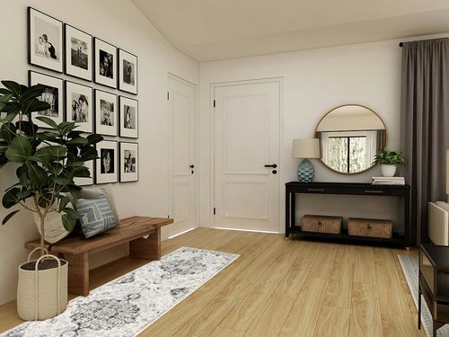 Odelia Vintage Bohemian Area Rug in Transitional Minimalistic Entryway