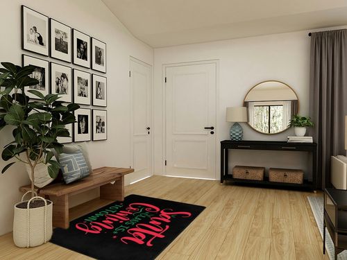 LIICHEES Santa is Coming to Town-Christmas Area Rug 63x48in Washable Rugs for Living Room Bedroom Large Rug Indoor Decorative Carpet Yoga Mat in Transitional Minimalistic Entryway