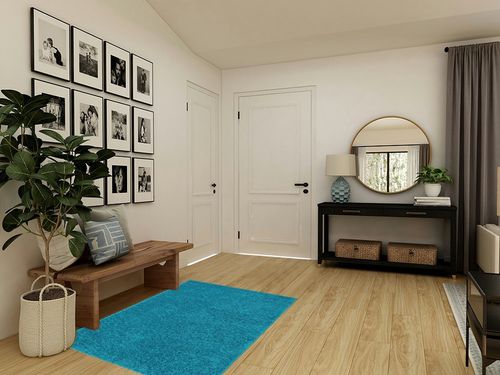 Well Woven Elle Basics | Emerson Shag Teal Blue | Textured Area Rug (3'11" x 5'3") in Transitional Minimalistic Entryway