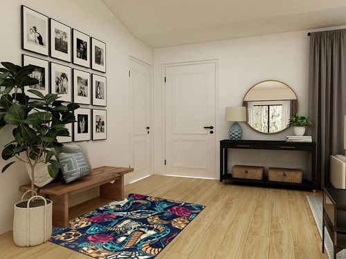 BOENLE Area Rug Large Area Rugs for Living Room Non-Slip Washable Carpet Skull Snake Rose Dice Thick Rectangular Mat for Indoor Bedroom Dining Office-63 x 48 Inch in Transitional Minimalistic Entryway