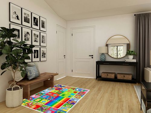 IMIKEYA Kids Educational Rug Playtime Collection ABC, Numbers and Shapes Learning Carpet Kids Play Rug Mat Playmat for Playroom Bedroom, 55.1 x 43.3 inch in Transitional Minimalistic Entryway