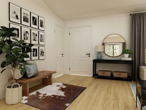 Red Brown Cowhide Prinding Area Rug, Rectangle Modern Carpet,Non-Slip Rugs Carpet,for All Home Décor, 63 X 48 in in Transitional Minimalistic Entryway