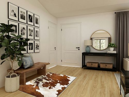 Zeraoke Red and White Cowhide Area Rug 4x5.25 Ft (48x63 Inch), Machine Washable Area Rugs with Non-Slip Backing, Soft Fluffy Carpet Rugs for Living Room Bedroom Entryway Kids Room Home Decor in Transitional Minimalistic Entryway