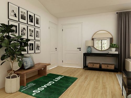 Keep Off Wet Grass Area Rugs Green Modern Large Carpet Neutral Non-Slip Floor Mat Easy Cleaning Rugs for Bedroom Livingroom Playroom Home Decor Mat 63X47inch in Transitional Minimalistic Entryway