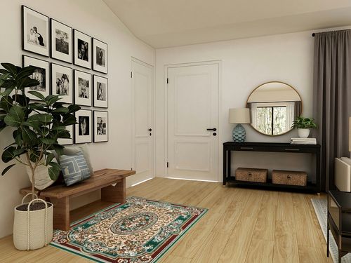 AllStar Rugs Green 4x6 Traditional Area Rug (3' 9" x 5' 1") in Transitional Minimalistic Entryway