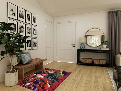 Marvel Avengers Full Assault Kids Room Rug - Large Area Rug Measures 4 x 5 Feet - Featuring Spiderman, Iron Man, Black Panther, Gamora, & Groot (Offical Marvel Product) in Transitional Minimalistic Entryway