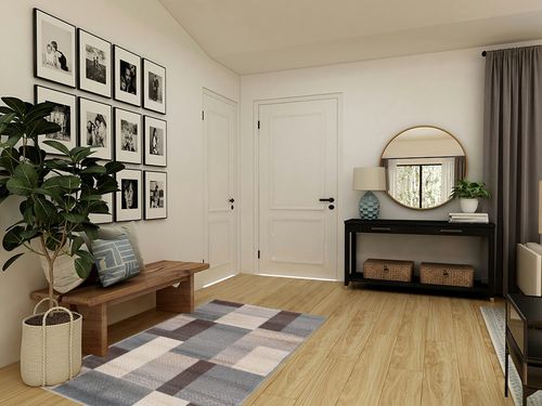 ‎Grey-brown ‎Modern Eclectic ‎Stain Resistant Area Rug in Transitional Minimalistic Entryway