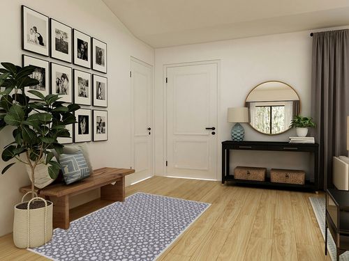 Caedon Geometric Farmhouse Indoor / Outdoor Non-Slip Rug Dakota Fields Rug Size ... in Transitional Minimalistic Entryway