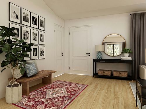 Deneen Farmhouse Traditional Red Area Rug Bungalow Rose Rug Size: Rectangle 4' x 6' in Transitional Minimalistic Entryway