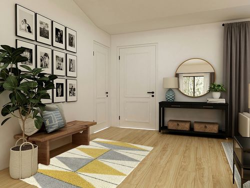Balta Levine Yellow 4 ft. 4 in. x 6 ft. Geometric Indoor Area Rug in Transitional Minimalistic Entryway