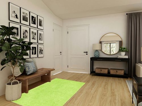 Green Chenille Shag Rug - 4' x 6' St Croix Trading in Transitional Minimalistic Entryway