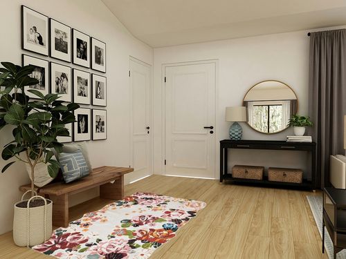 Boho Farmhouse Floral Rug for Bedroom, Low Pile Thin 4x6 Area Rug Machine Washable Soft Shag Nursery Rug Non-Slip Kithcen Entryway Rugs Shabby Chic Vintage Flowers Indoor Floor Carpet for Living Room in Transitional Minimalistic Entryway