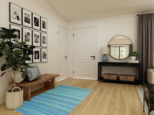 Fab Habitat Outdoor Rug - Waterproof, Fade Resistant, Crease-Free - Premium Recycled Plastic - Striped - Patio, Deck, Porch, Balcony, Laundry Room - Cancun - Turquoise & Moss Green - 4 x 6 ft in Transitional Minimalistic Entryway