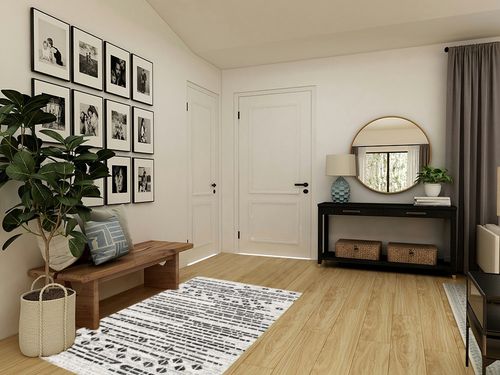 Geometric Ivory/Black Area Rug Union Rustic Rug Size: Rectangle 4'5" x 6'5" in Transitional Minimalistic Entryway