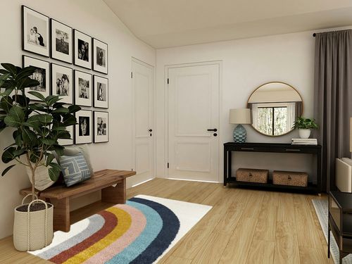 Sebuh Rainbow Area Rug Ebern Designs Rug Size: Rectangle 3'11" x 5'7" in Transitional Minimalistic Entryway