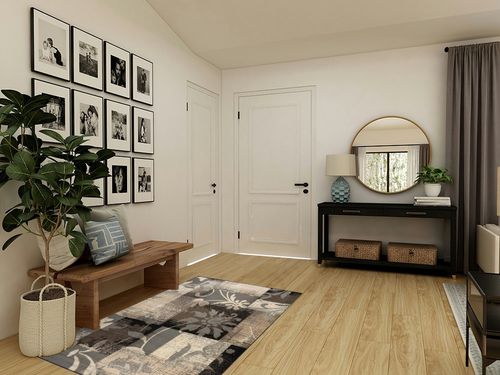 SUPERIOR Indoor Area Rug, Jute Backed, Perfect for Hallway, Entryway, Office, Living/Dining Room, Bedroom, Kitchen, Floor, Modern Floral Patchwork Decor, Pastiche Collection - 4ft x 6ft , Beige in Transitional Minimalistic Entryway