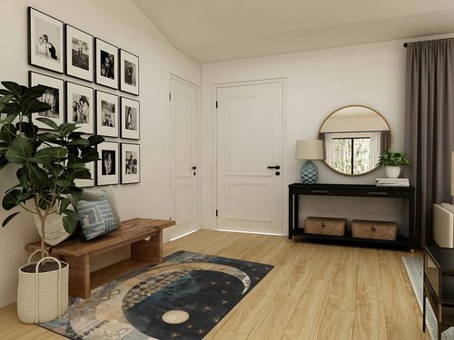 Minimalist Moon Stars Design Area Rugs 4 ft x 6 ft Soft, Fluffy, Non-Slip Perfect for Indoor, Bedroom, Nursery, Living Room, and Kitchen Durable & Washable Carpet AR-069186206 in Transitional Minimalistic Entryway