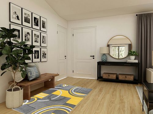 GLORY RUGS Area Rug Modern Soft Hand Carved Contemporary Floor Carpet with Premium Fluffy Texture for Indoor Living Dining Room and Bedroom Area (4x6, Yellow) in Transitional Minimalistic Entryway