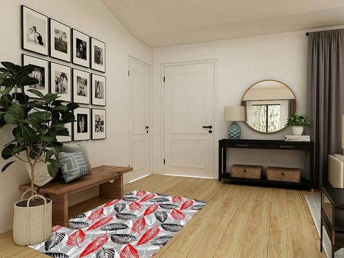 Fluffy Area Rugs for Living Room,48x72in Non-Slip Accent Rug Ultra Soft Carpet Red Black White Leaves Texture Washable Indoor Floor Mats for Bedroom Nursery Decor Abstract Line Sketch Leaf on Gray in Transitional Minimalistic Entryway