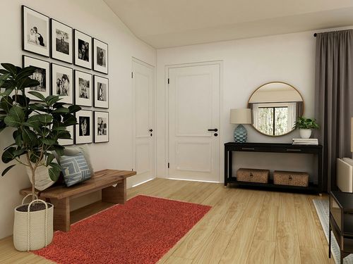Unique Loom Solid Shag Collection Area Rug (4' 1" x 6' 1" Rectangle, Terracotta) in Transitional Minimalistic Entryway