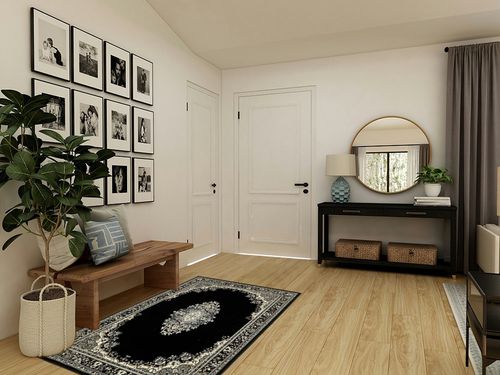 Unique Loom Reza Collection Traditional Persian Style Area Rug, 4 x 6 ft, Black/Beige in Transitional Minimalistic Entryway