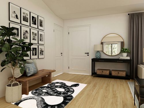 nuLOOM Modern Slithering Serpent Machine Washable Area Rug, 4x6, Black in Transitional Minimalistic Entryway