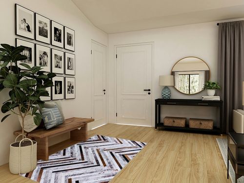 DECOMALL Coronado Machine Washable Rugs, Modern Geometri Rug, Faux Cowhide Patchwork Carpet for Living Room Bedroom Dinning Room,3' 6" x 5' 6", Multi in Transitional Minimalistic Entryway