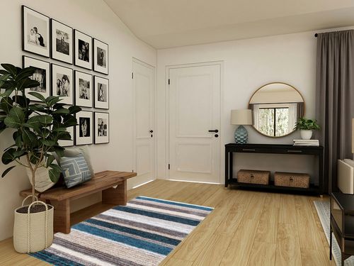 nuLOOM Drey Striped Shag Area Rug, 4' x 6', Blue Multi in Transitional Minimalistic Entryway