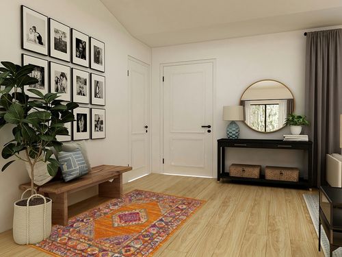 SAFAVIEH Madison Collection Accent Rug - 4' x 6', Orange & Fuchsia, Boho Chic Medallion Design, Non-Shedding & Easy Care, Ideal for High Traffic Areas in Entryway, Living Room, Bedroom (MAD133D) in Transitional Minimalistic Entryway