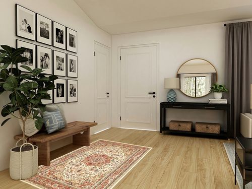 SAFAVIEH Lyndhurst Collection Accent Rug - 4' x 6', Ivory & Rust, Traditional Oriental Design, Non-Shedding & Easy Care, Ideal for High Traffic Areas in Entryway, Living Room, Bedroom (LNH330R) in Transitional Minimalistic Entryway