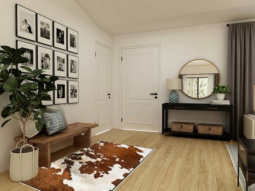 Red and White Cowhide Washable Rug, Carpet Rugs for Nursery Room, Bedroom, Luxury Home Decor, Soft Floor Plush Carpets - 36"x24" in Transitional Minimalistic Entryway