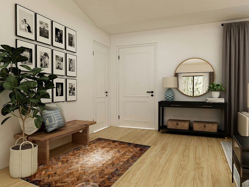 Sunshine Cowhides Cowhide Patchwork Area Rug Chevron Brindle Degrade Tricolor 4 x 6' in Transitional Minimalistic Entryway